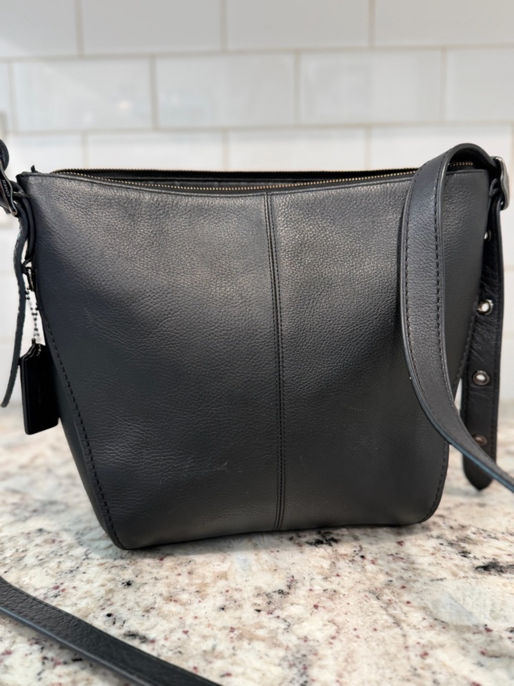 Coach Black Leather Crossbody Shoulder Bag - Picture 9 of 14